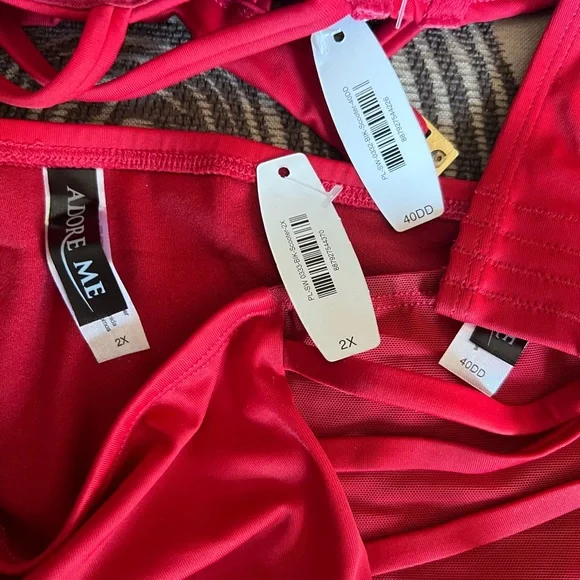 #104 - Adore Me Vibrant Red Bikini Set. Top 40DD Bottom 2X - Picture 2 of 3